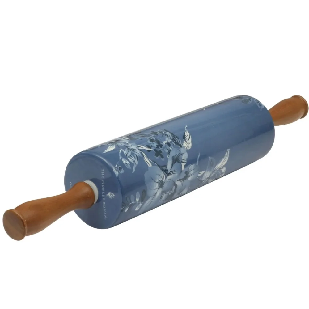 💜 New 2025 The Pioneer Woman Delilah Blue and White Floral Rolling Pin